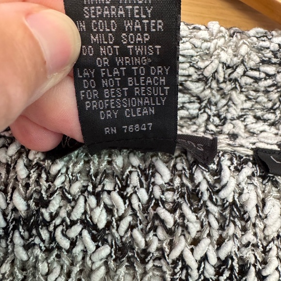 Vintage Nomadic Traders Black and White Knit Cardigan Cotton Blend / LG - Picture 7 of 11